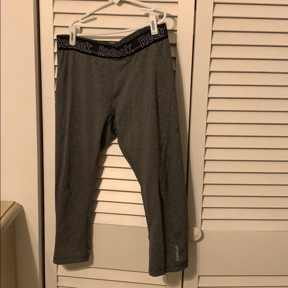 Gray Reebok Capri Workout Leggings
